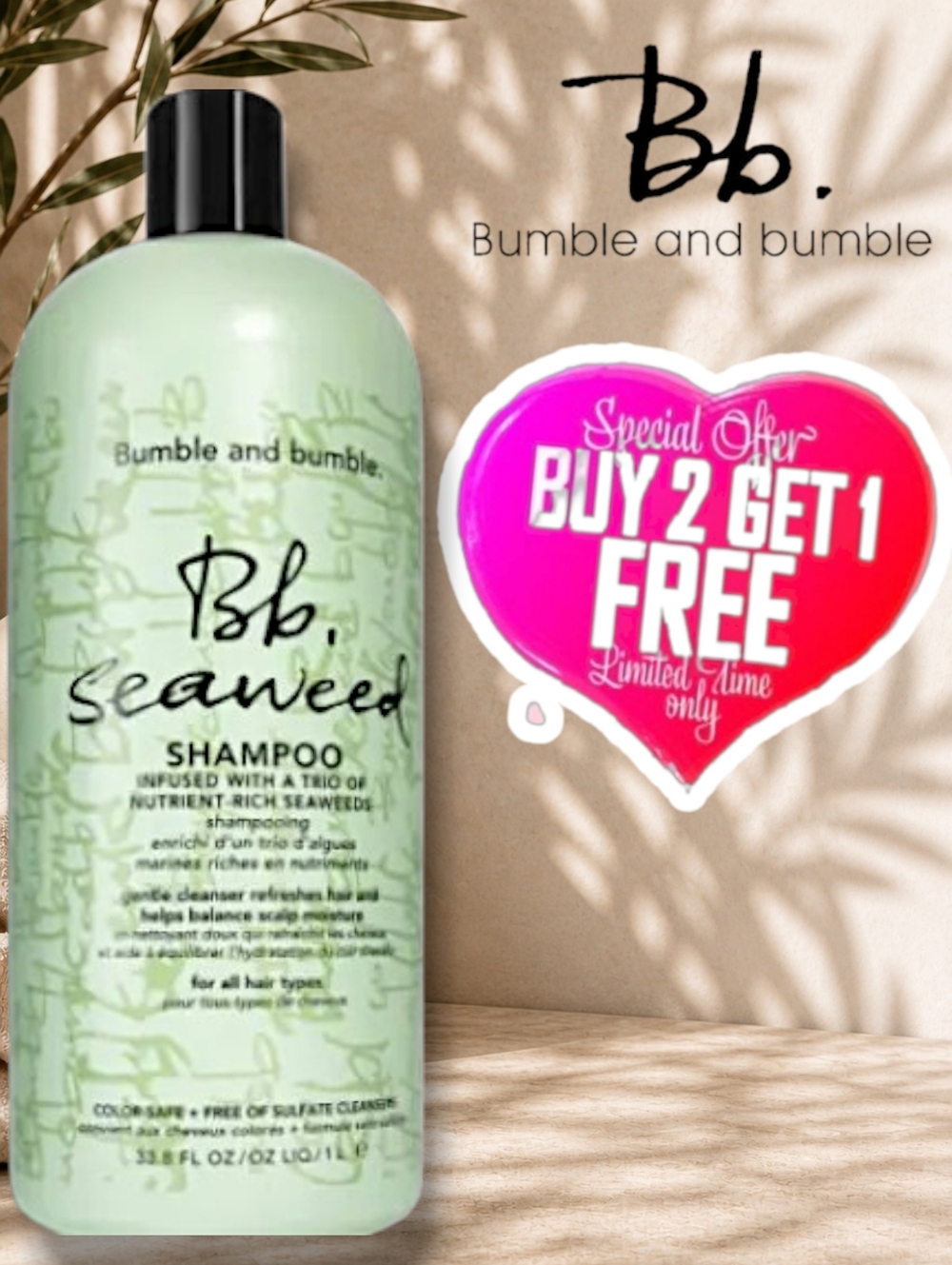 Bumble and Bumble Seawood Marine Nourishing Gentle Shampoo 1 Litre